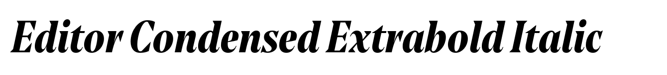Editor Condensed Extrabold Italic